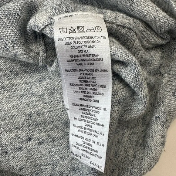 French‎ Connection V-Neck Sweater Lightweight Knit Pullover Heather Gray Medium - Picture 6 of 9